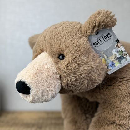 Jellycat Large Laying Woody Bear - Huge Brown Beanie Bear Large Retired 25”