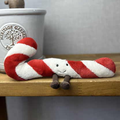 Jellycat Amusable Candy Cane - Christmas Soft Toy - Candy Cane Plush Teddy 12"