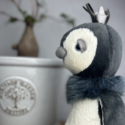 Jellycat Prince Penguin - Soft Penguin Plush With Crown - Medium Penguin Plush