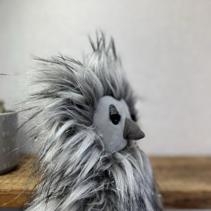 Jellycat Gloria Owl - Large Fluffy Owl Rare Retired Grey/Silver Sparkly Bird 12"