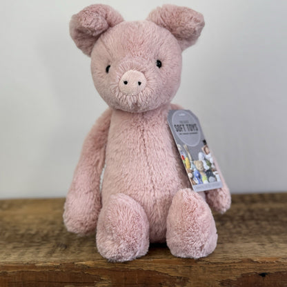 Jellycat Medium Bashful Piglet - Pink Medium Bashful Pig Soft Toy Retired 12"