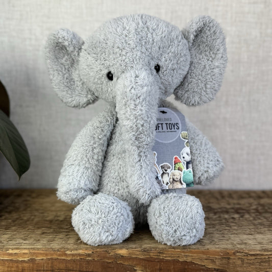 Jellycat Medium Nugget Elephant - Medium Nugget Elephant Grey Soft Toy 12"