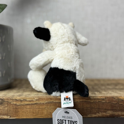 Jellycat Poppet Cow/calf - Cream Black Cow Tiny Pocket Pal Retired 5”