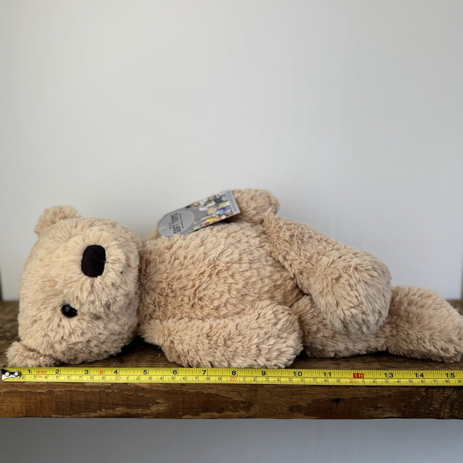 Jellycat Medium Finley Bear Soft Toy Textured Light Sandy Bear Soft Toy 16"