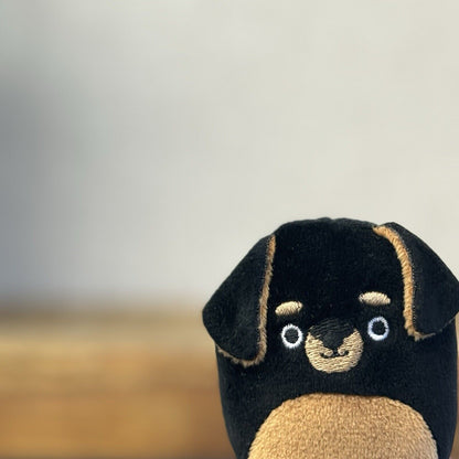 Squishmallow Squishville - Matea Rottweiler - Black & Brown Tiny Dog Squish 2"