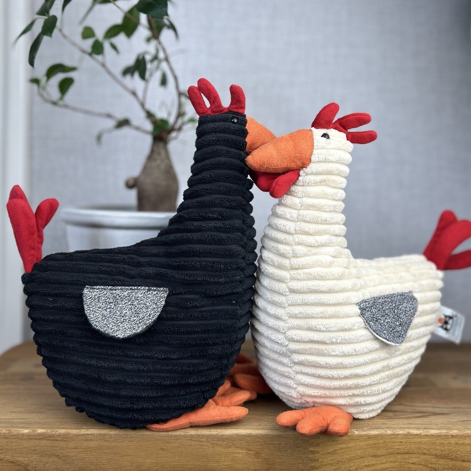 Jellycat Cream Folly Rooster - Corduroy Rooster Soft Toy - Large Rooster Plush