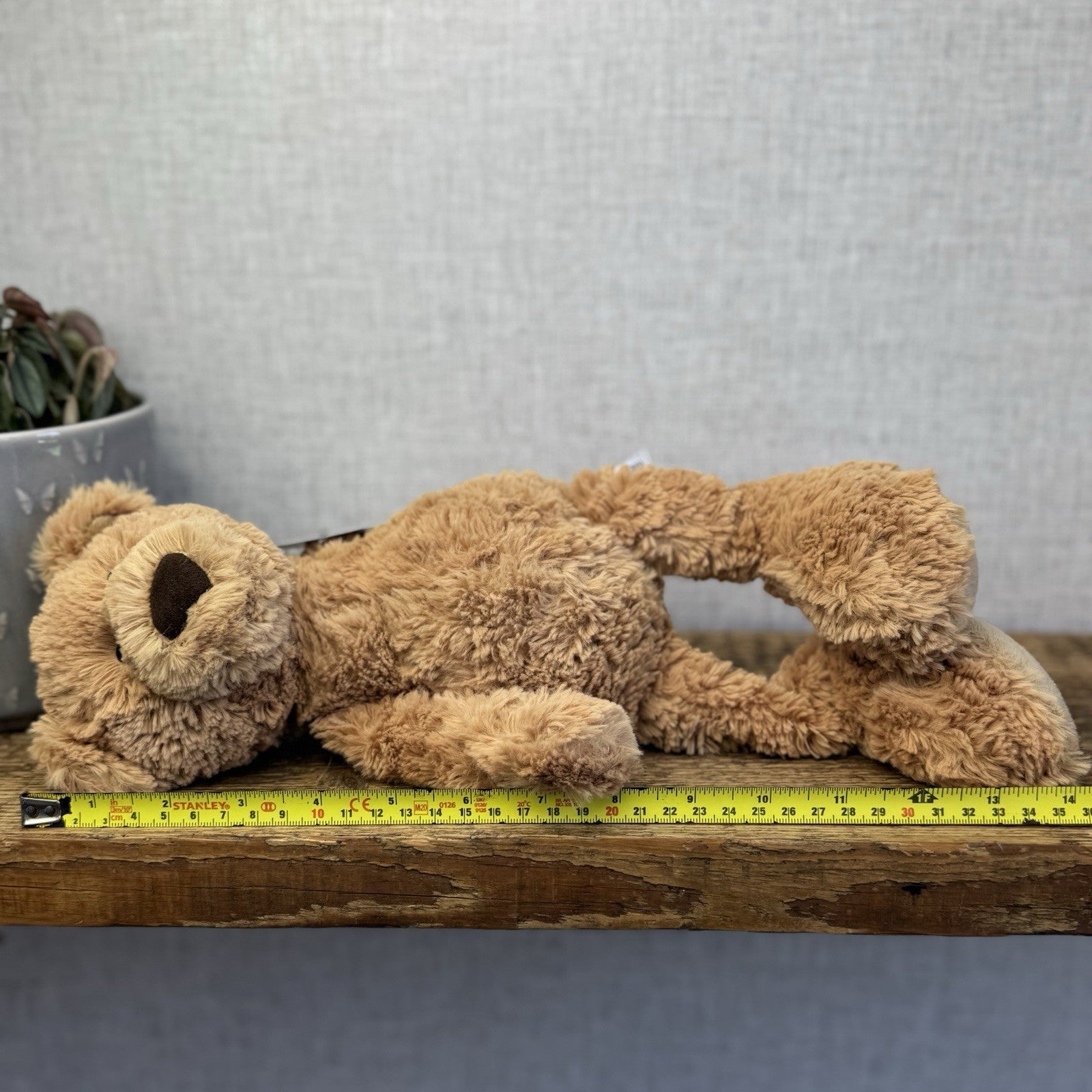 Jellycat Medium Skiffles Bear - Big Foot Jellycat Vintage Rare Beanie Bear 14"
