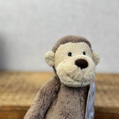 Jellycat Small Bashful Monkey Retired Small Brown Beanie Monkey Retired 8" (#2)