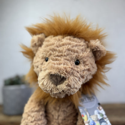 Jellycat Large Fuddlewuddle Lion - Large Sitting Lion Beanie Retired 12"