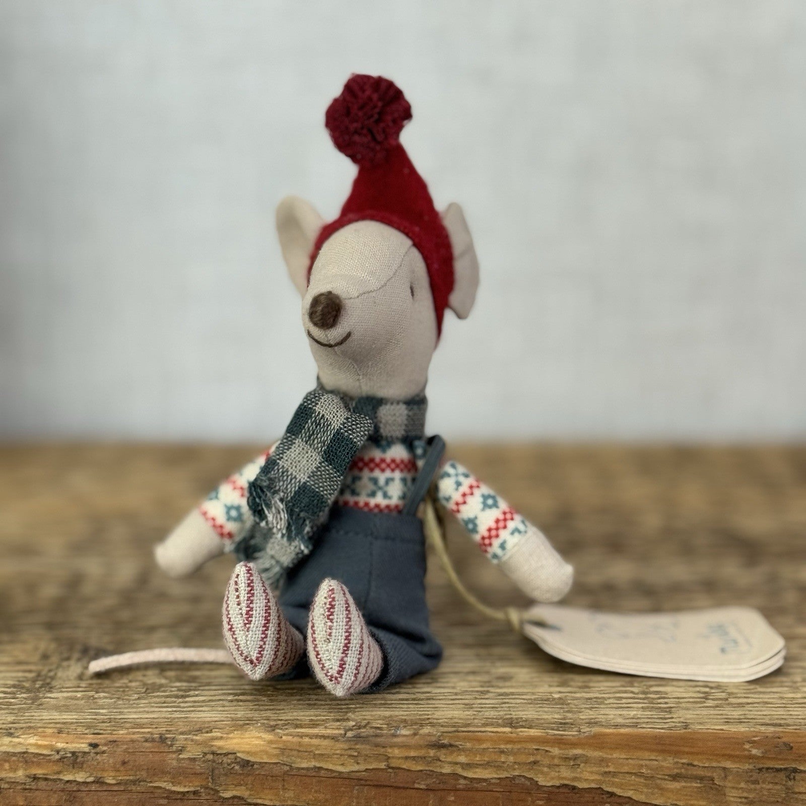 Maileg Christmas Mouse, Big Brother - New With Tags Miniature Mouse Soft Toy