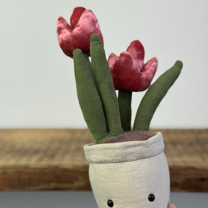 Jellycat Amuseables Tulip - New With Tags Red Tulip Plant Pot - New with tags