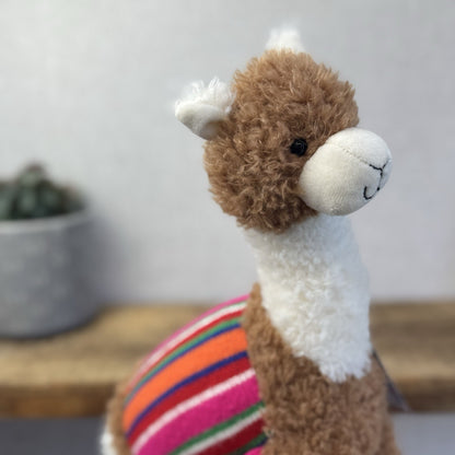 John Lewix X Jellycat Poncho Llama - Curly LLama Beanie Soft Toy Medium 12"
