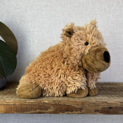 Jellycat Medium Grizzly Bear Rare Truffles Cushion Floppy Beanie Bear Brown 14”