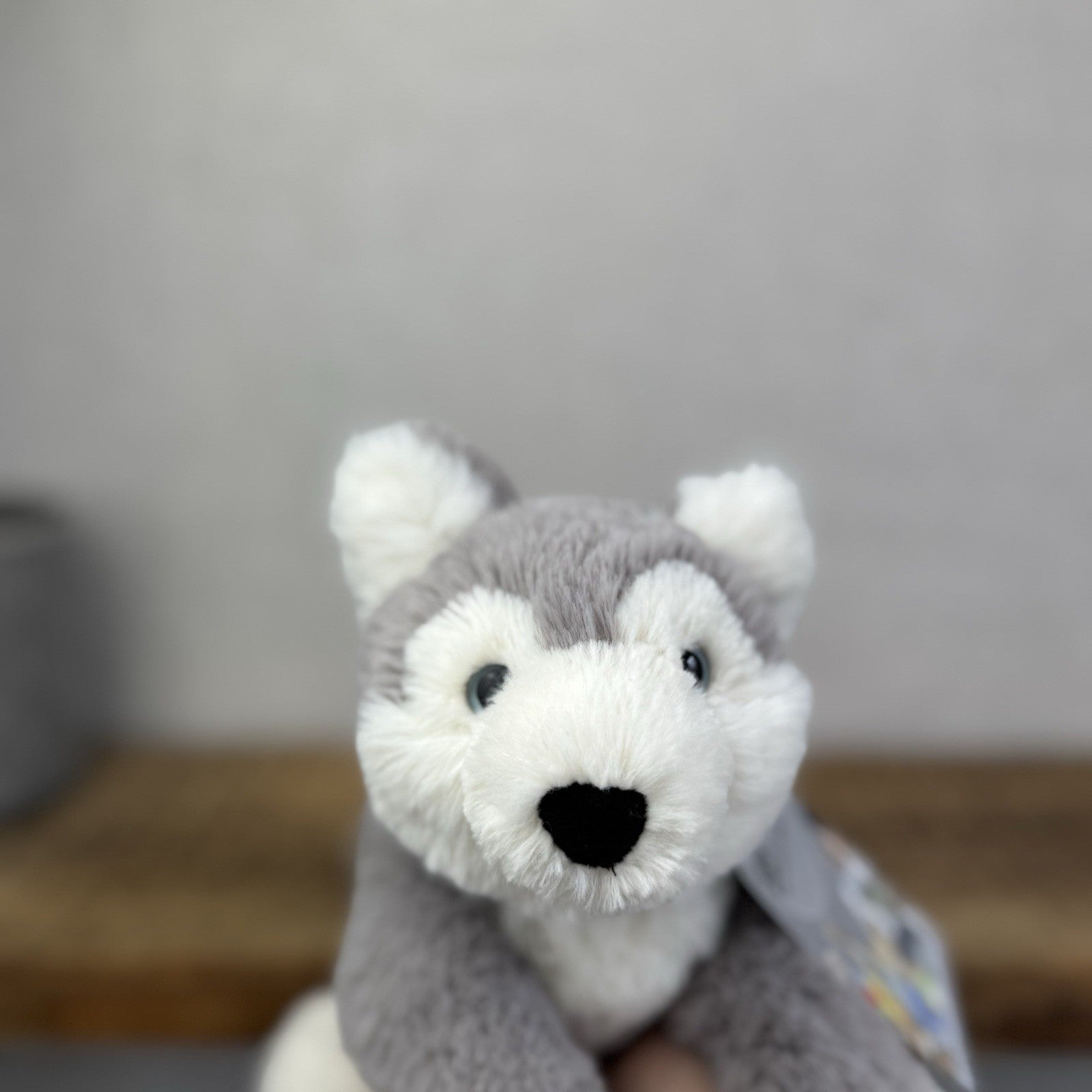 Jellycat Small Hudson Husky - Grey Laying Husky Beanie Soft Toy Retired 11"