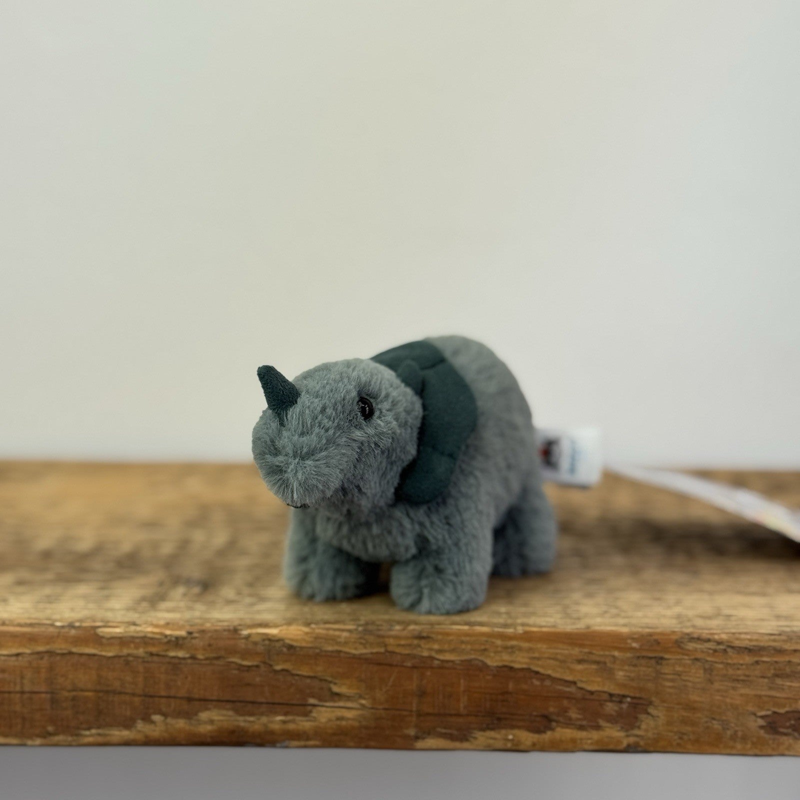 Jellycat Mini Fossily Triceratops - Tiny Dinosaur Beanie Plush Mini Dino 6"