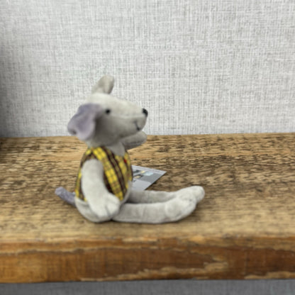 Jellycat Waistcoat Pup Dog - Small Vintage Puppy Beanie In Waistcoat Tiny 6"