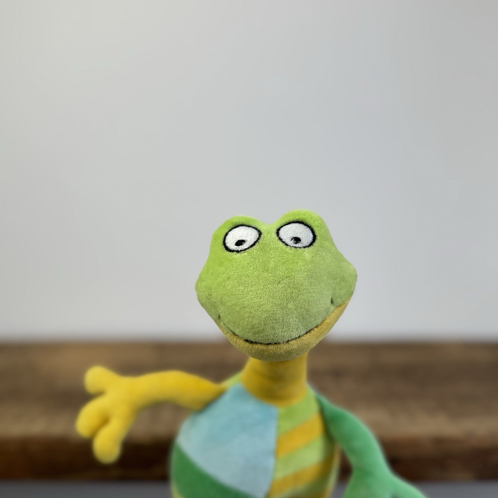 Jellycat Leggy Frog - Green Vintage Patchwork Soft Toy Rare 12"