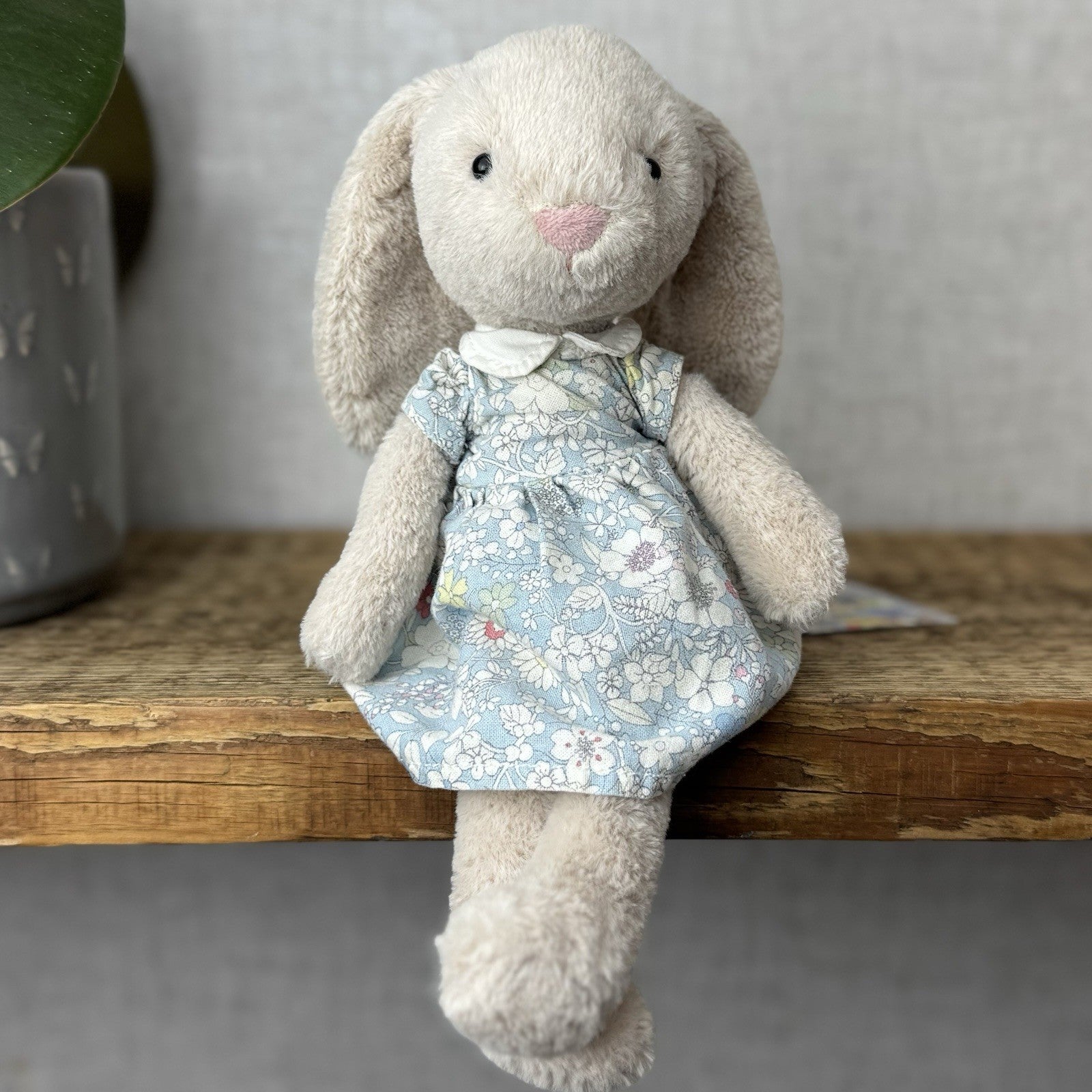 Jellycat Floral Lottie Bunny - Small Bunny In A Blue Dress Retired Rabbit 10”