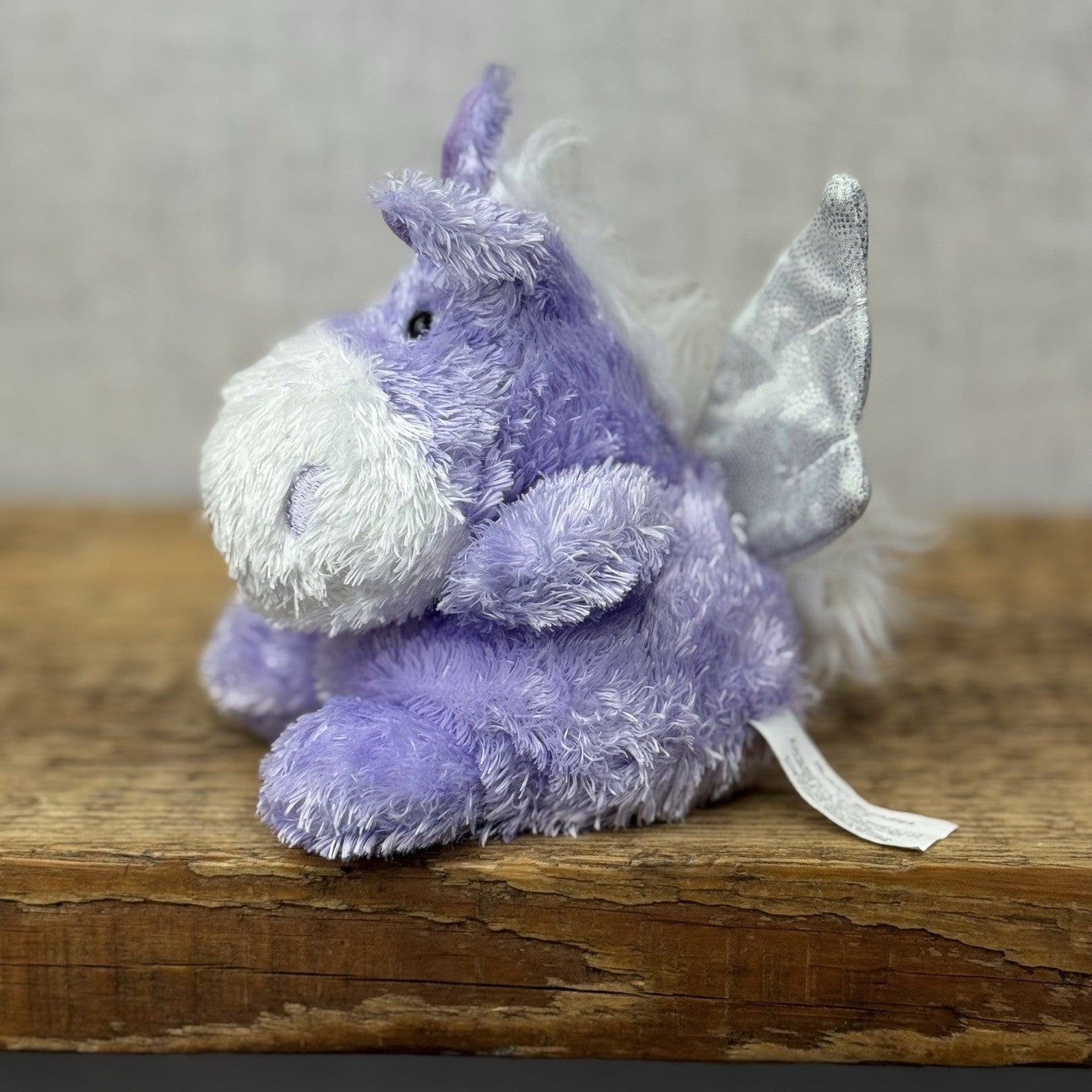 Russ Berrie Luvvies - Lynn Purple Pegasus Beanie - Pudding Soft Toy Tiny 4”