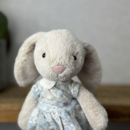 Jellycat Floral Lottie Bunny - Small Bunny In A Blue Dress Retired Rabbit 10”