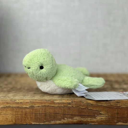 Jellycat Fluffy Turtle - Small Green Sea Turtle Soft Toy Beanie Sea 4” (#2)