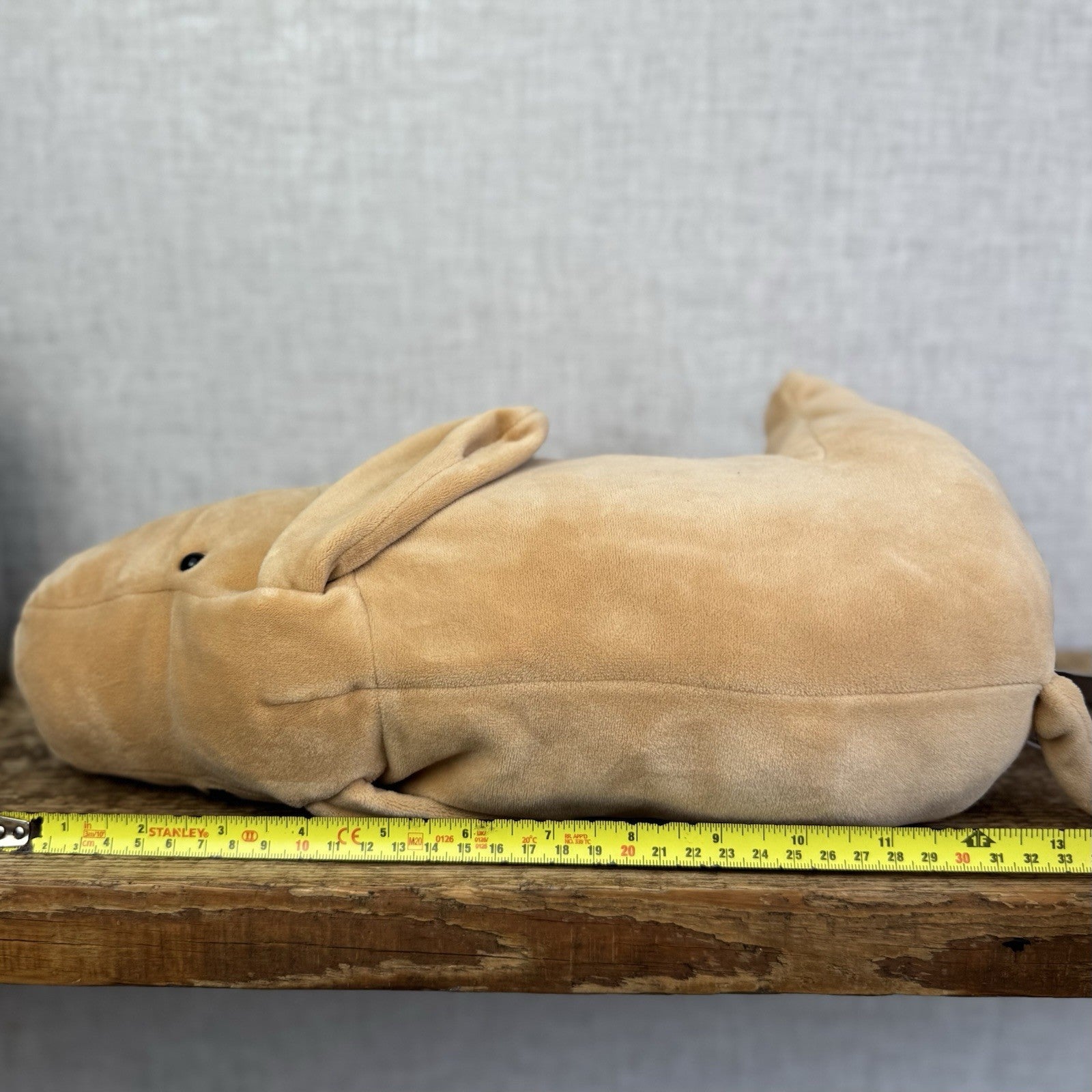 Jellycat Large Mellow Mallow Dog - Beige/Sand Squishy Dog Soft Beanie Toy 12"