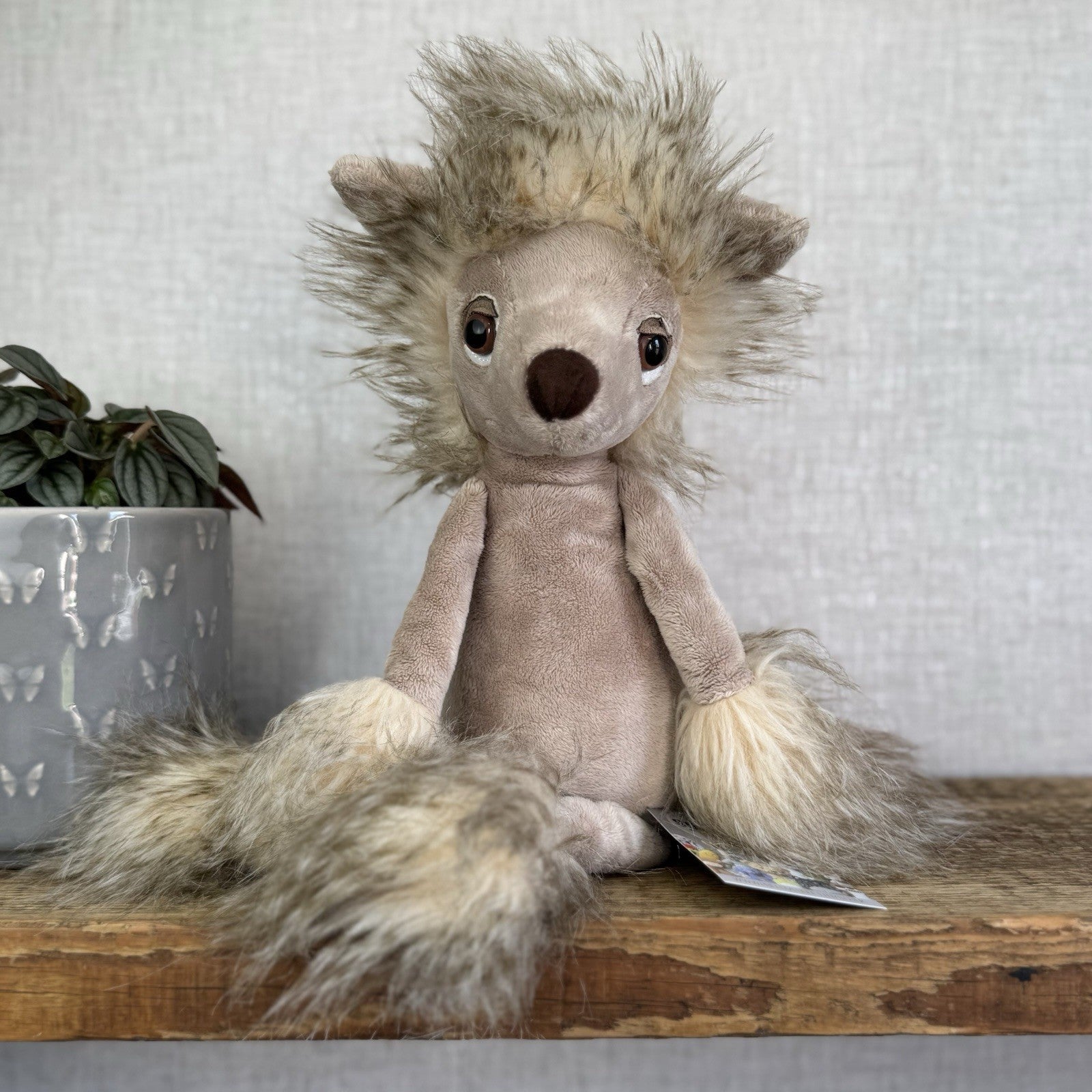 Jellycat Chi-Chi Chinese Crested Dog - Large Fluffy Puppy Dog Rare/Retired 14"