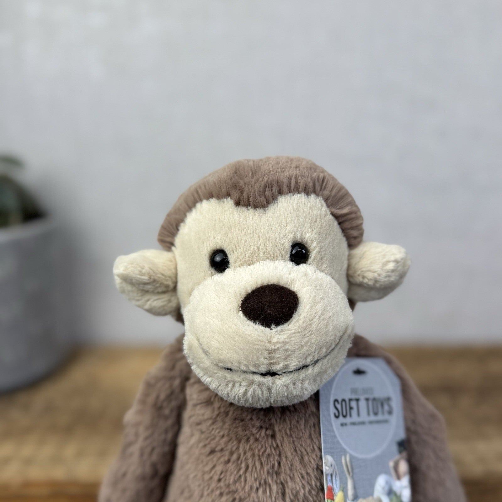 Jellycat Medium Bashful Monkey - Medium Beanie Monkey Soft Toy Plush NWOT 12"