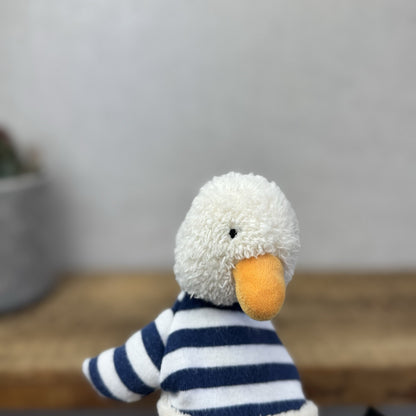 Jellycat Berdita Duck Soother Comfort Blanket - Cream & Navy Baby Duck Comforter