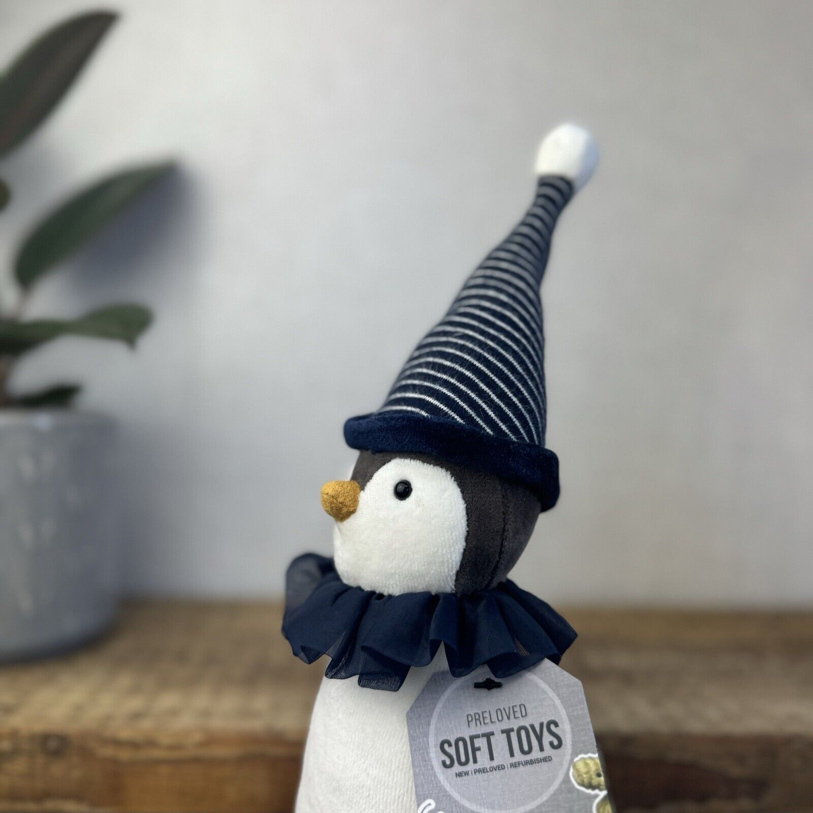 Jellycat Yule Penguin - Scandi Christmas Beanie Plush Toy Retired Medium 11"