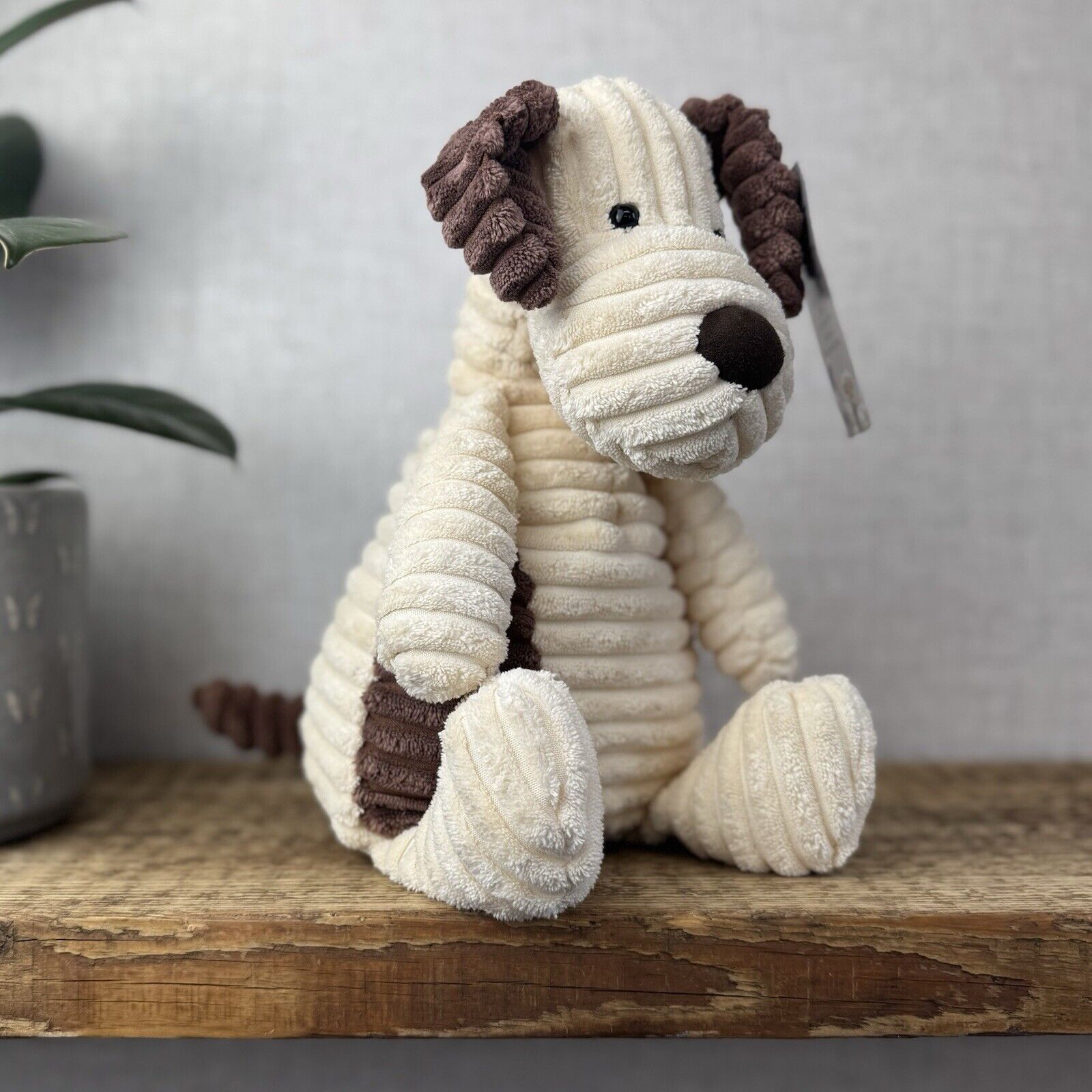 Jellycat Medium Cordy Roy Puppy Dog - Cream & Brown Corduroy Dog 14"