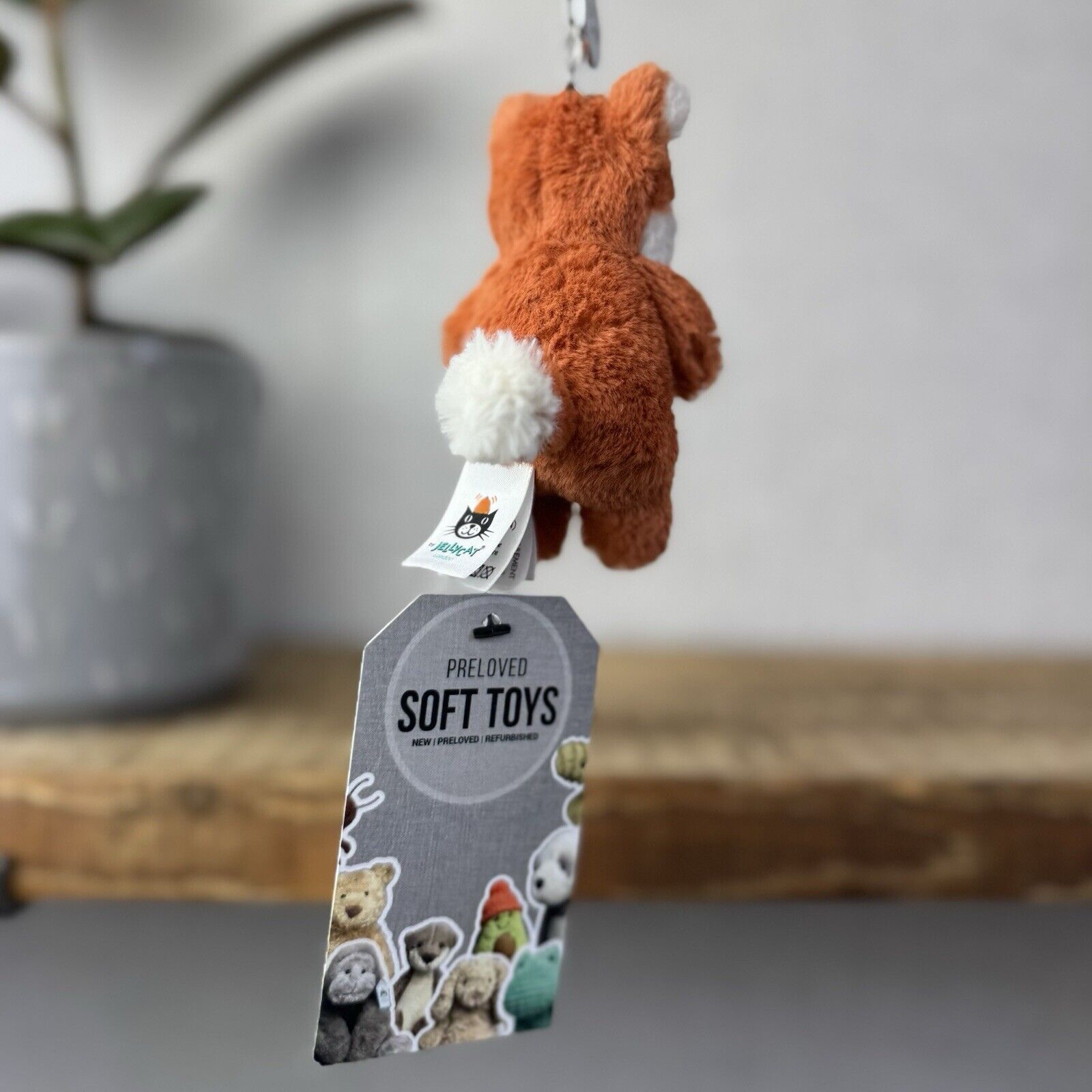 Jellycat Bashful Fox Bag Charm - Rare Tiny Fox Keyring Retired Collectible