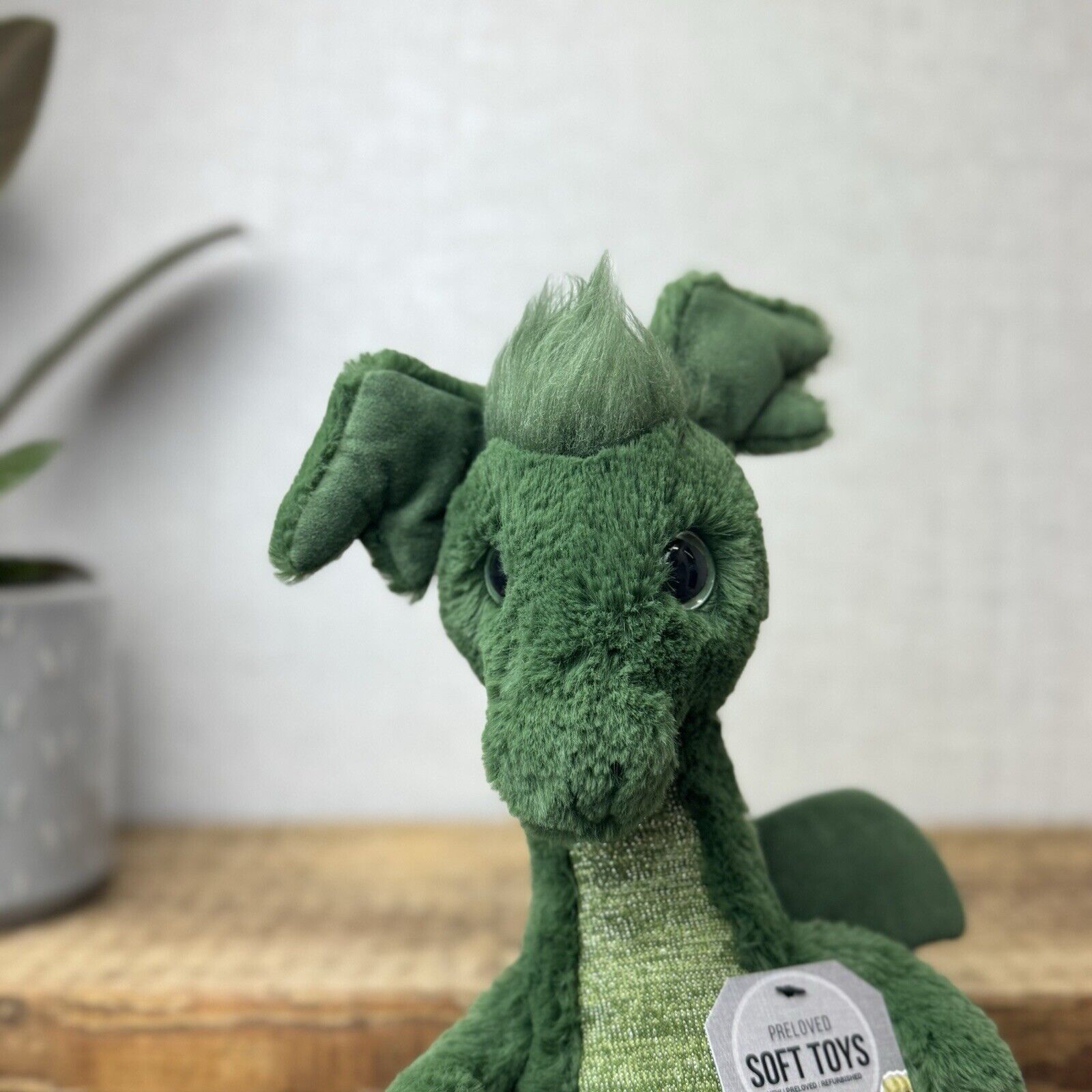 Jellycat Sparks Dragon - Green & Sparkly Standing Dragon Plush Retired Soft Toy