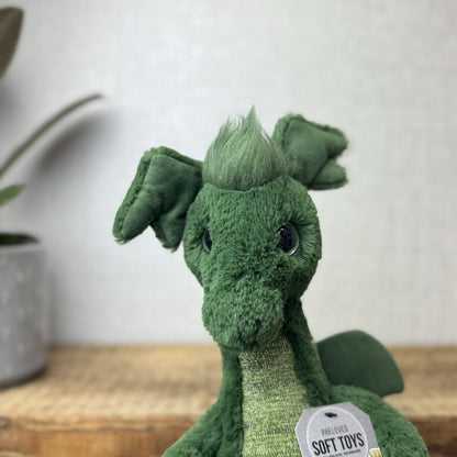 Jellycat Sparks Dragon - Green & Sparkly Standing Dragon Plush Retired Soft Toy