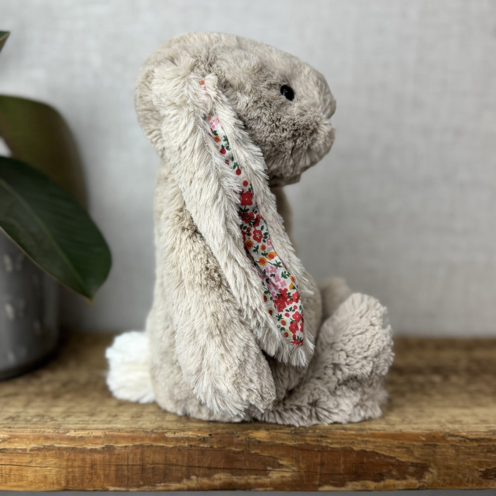 Jellycat Medium Bashful Beige Posy Blossom Bunny - Beige Bunny Floral Ears 12”