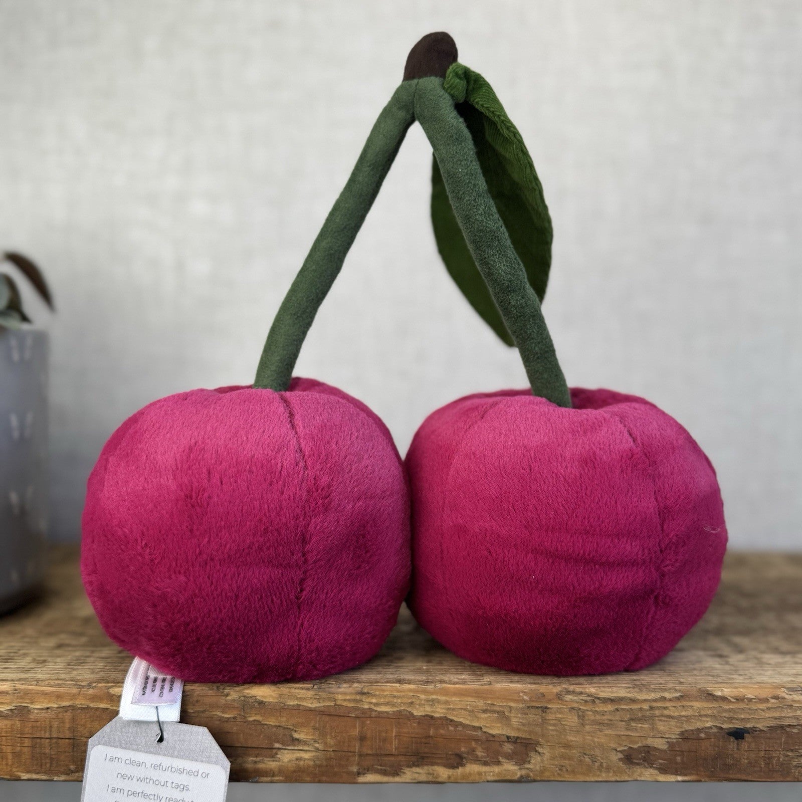 Jellycat Amuseable Cherry - Retired Cherries Plush Two Cherries Beanie NWOT