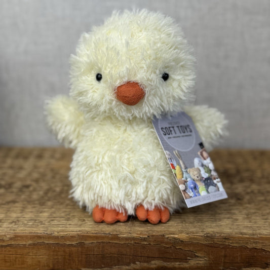 Jellycat Little Chick - Fluffy Light Yellow Bird Toy Small Curly Fur Retired 7"