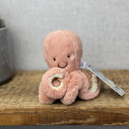 Jellycat Baby Odell Octopus - Small Pink Soft Toy Mini Octopus Beanie Plush 5"