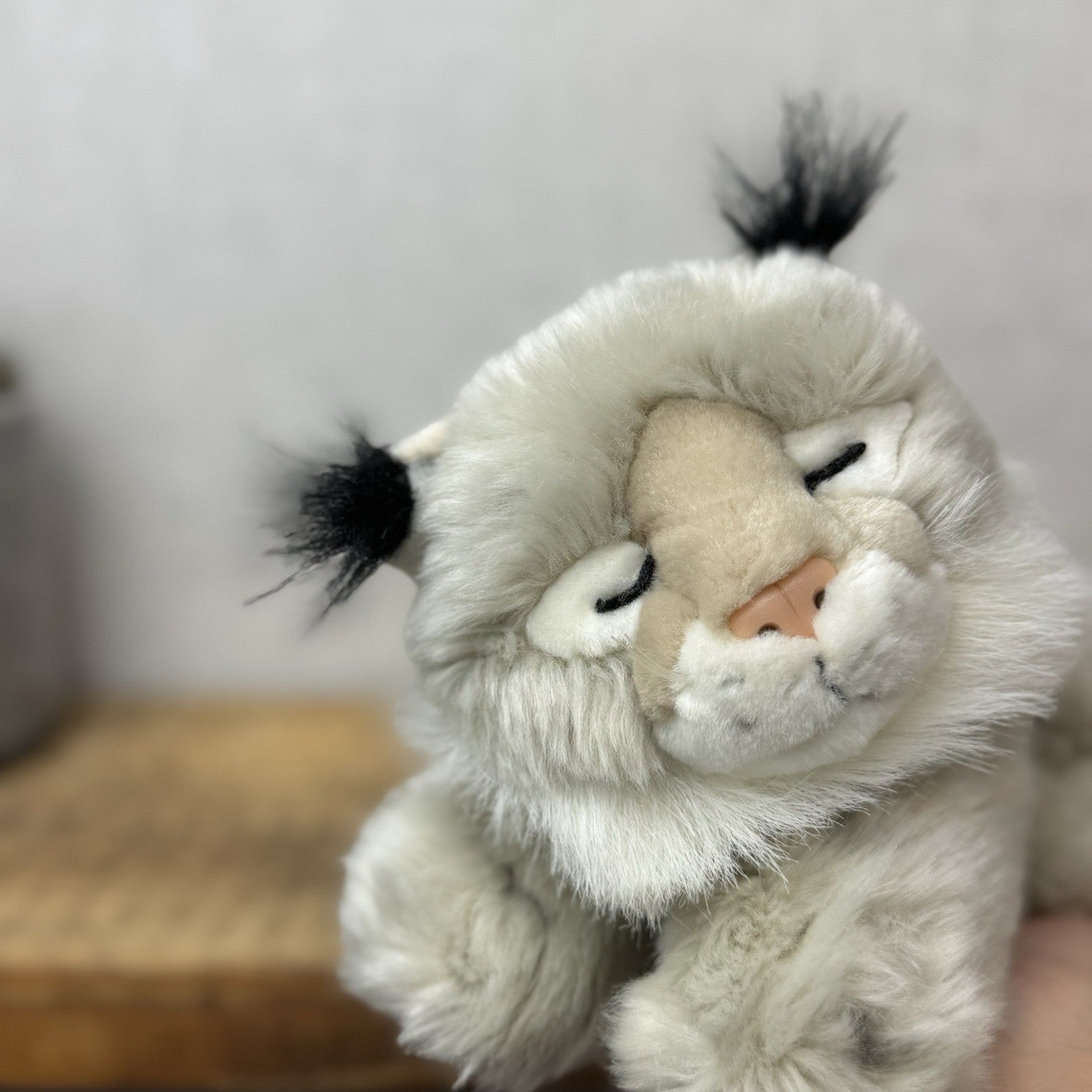 Suma Collection Sleeping Lynx Cub Soft Toy Beanie - Small Lynx Baby Plush 8"