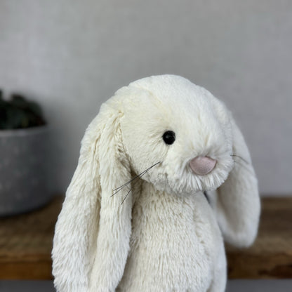 Jellycat Medium Cream Bashful Rabbit - Old Bashful With Whiskers Rare 12”
