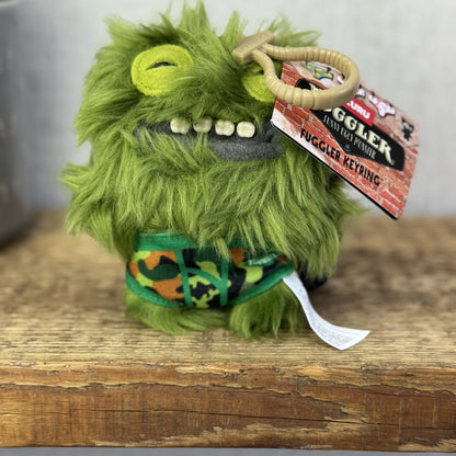 Fuggler Keyring Plush Bag Clip Toy - Mini Underoo Mcgoo Green Series 4 NWT