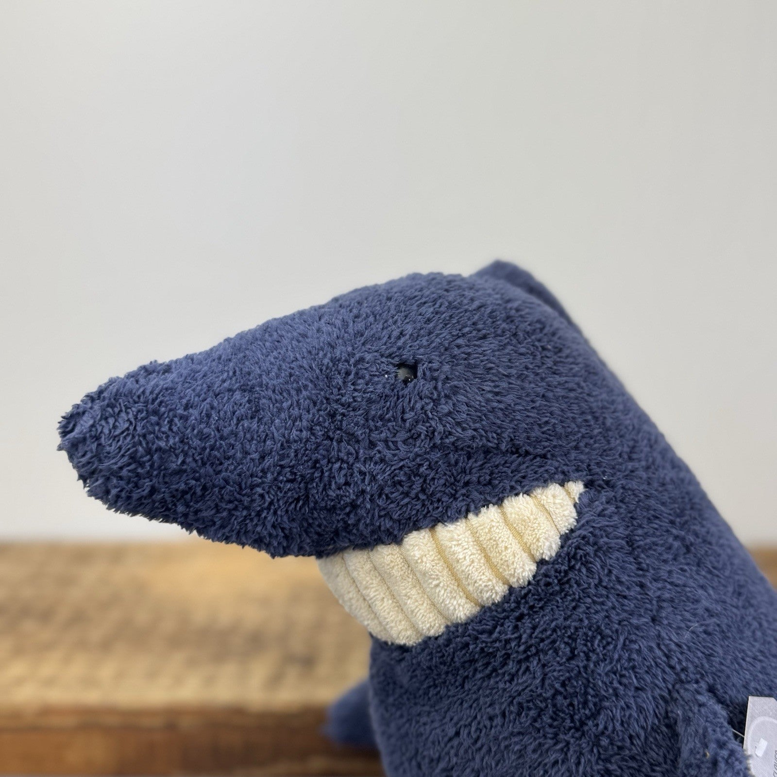 Jellycat Medium Toothy Shark - Large Blue Smiling Shark Beanie Plush 14"