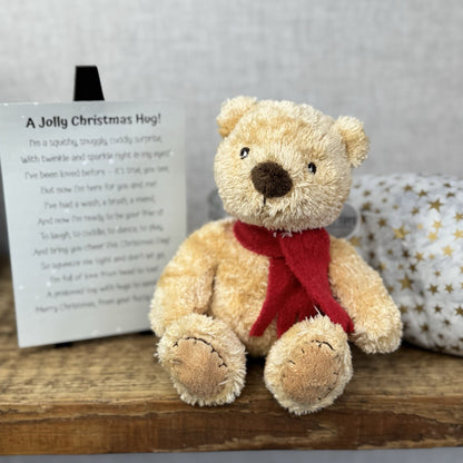 M&S Spencer Bear Beanie Red Scarf 5" - Christmas Gift Soft Toy Wrapped & Ready