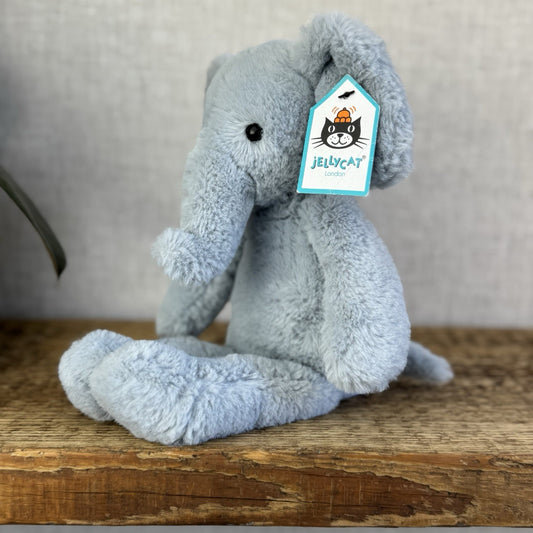 Jellycat Small Snugglet Bobbie Elephant - Small Blue Super Soft Retired 11"