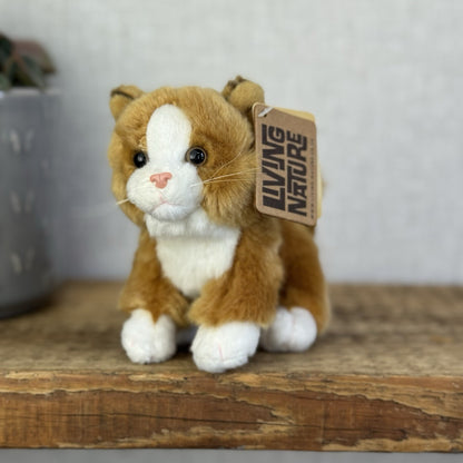 Living Nature Soft Toy Cat (Kitten) Mini Ginger Cat Kitten New With Tags 5"