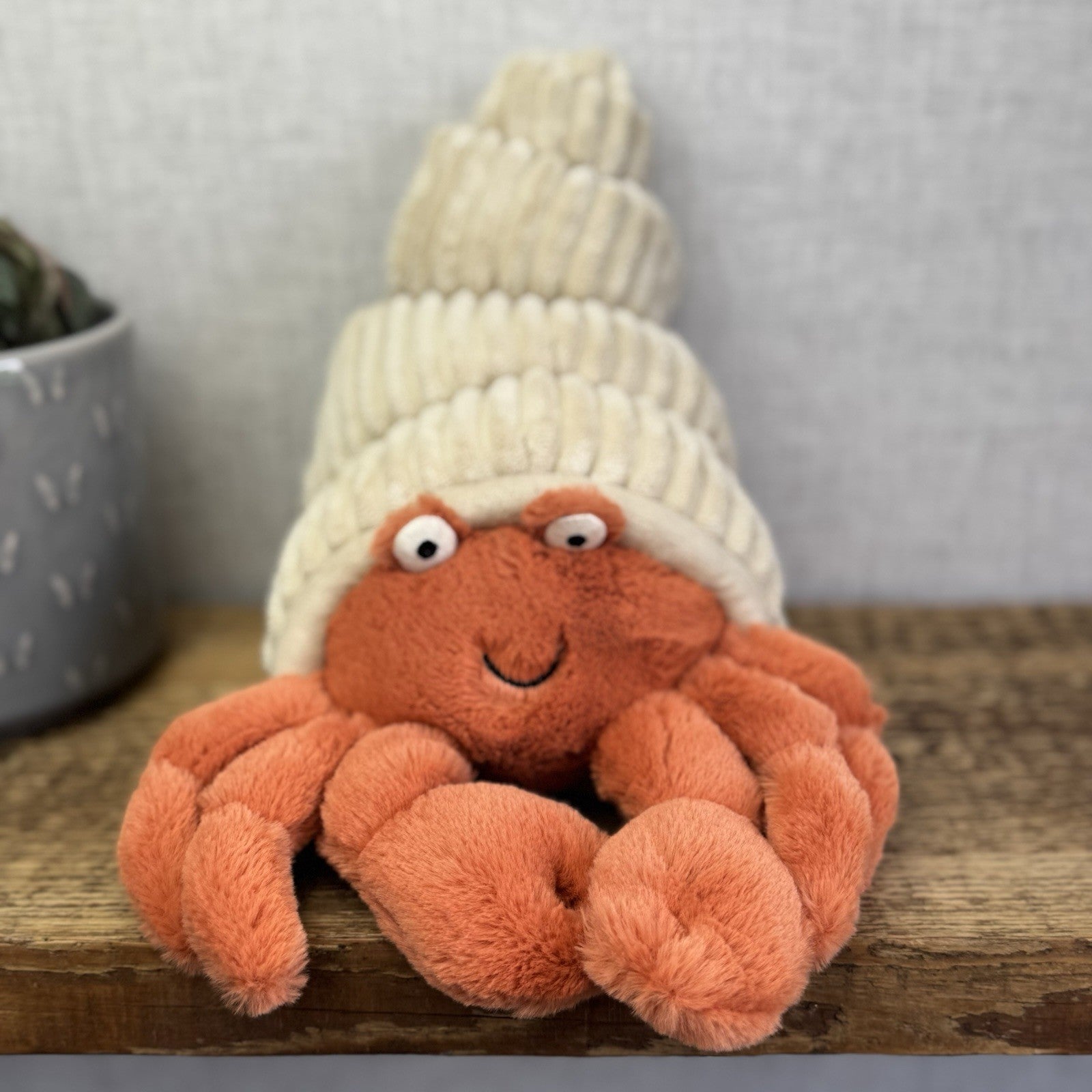 Jellycat Herman Hermit Crab - Large Crab In Shell Soft Toy Beanie Plush 12"