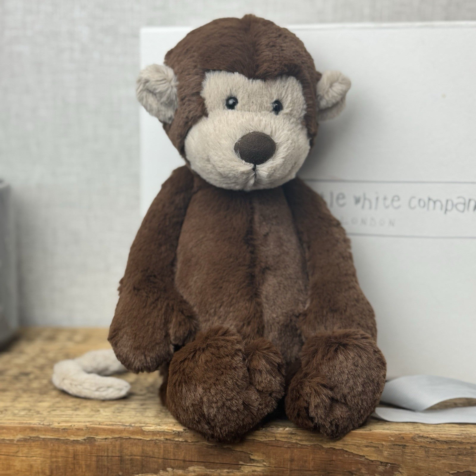 Jellycat Medium Morris Monkey (White Company Exclusive) Chocolate Brown New Tag