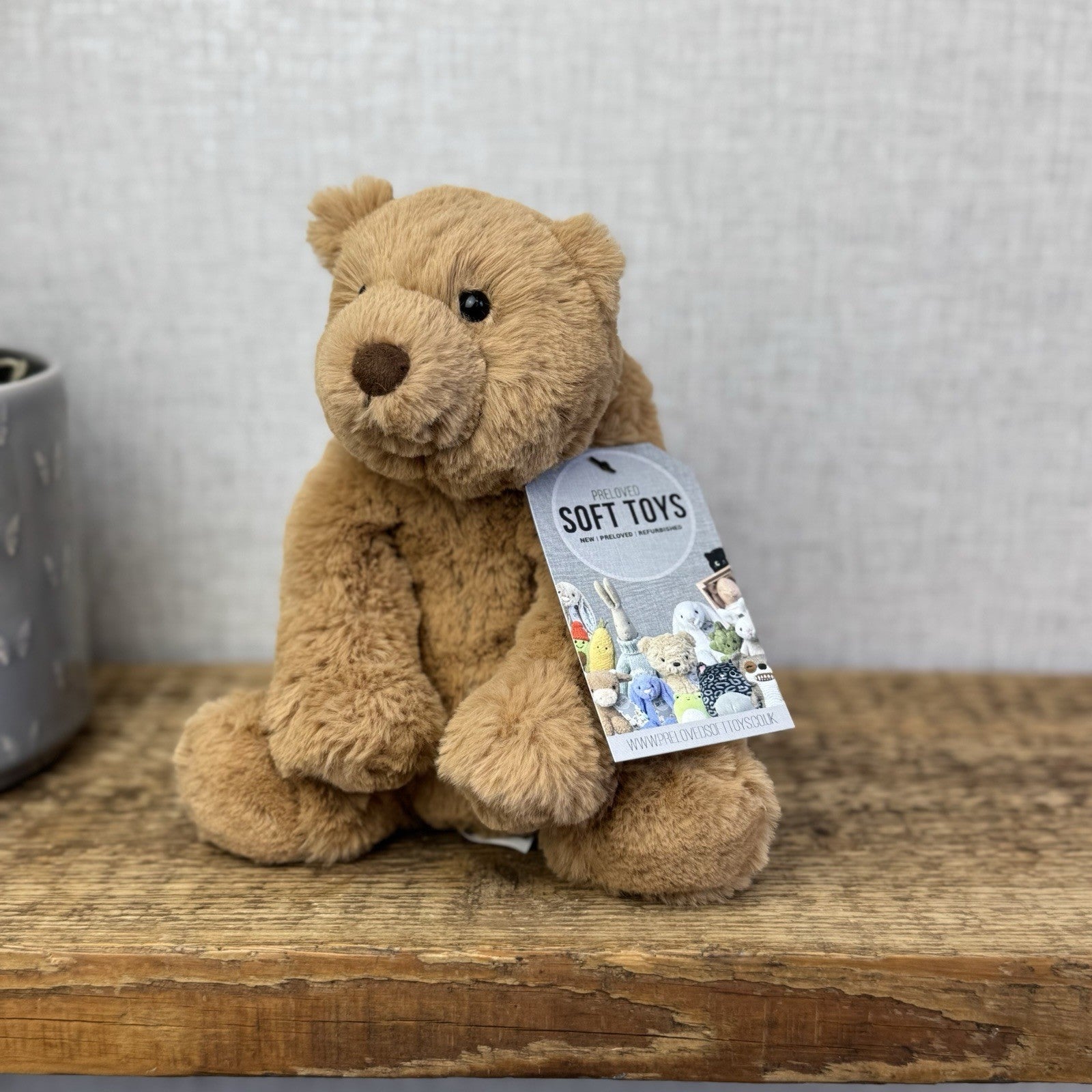 Jellycat Small Cecil Bear - Small Sitting Brown Bear Beanie Plush Retired 8"