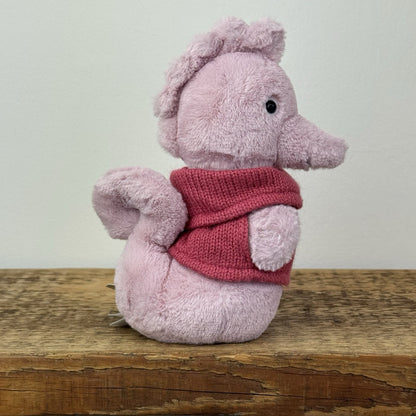 Jellycat Cozy Crew Seahorse Soft Toy - Pink Sea Horse With Jumper Soft Toy 8"