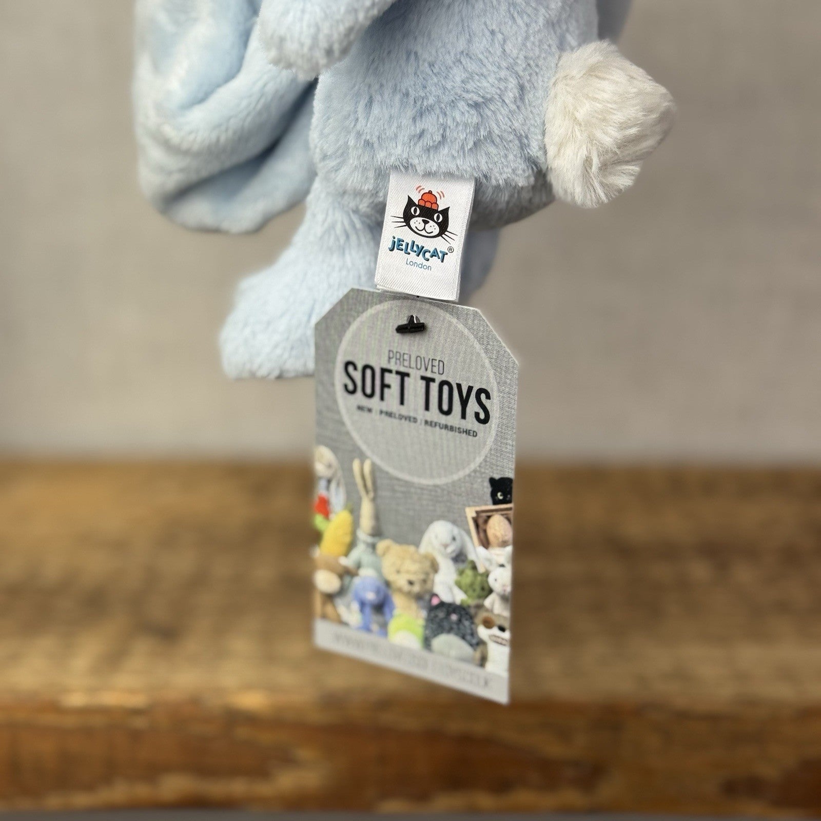 Jellycat Bashful Blue Bunny Soother - Baby Soother Blue Retired New Without Tags